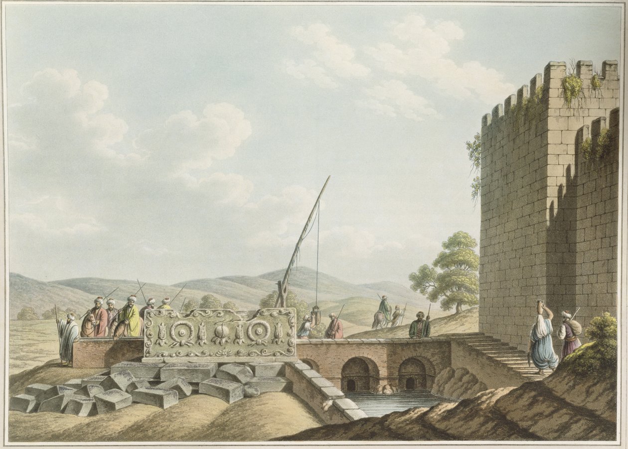 En sarkofag från kungarnas gravar, Jerusalem, pub. av William Watts, 1805 av Luigi Mayer