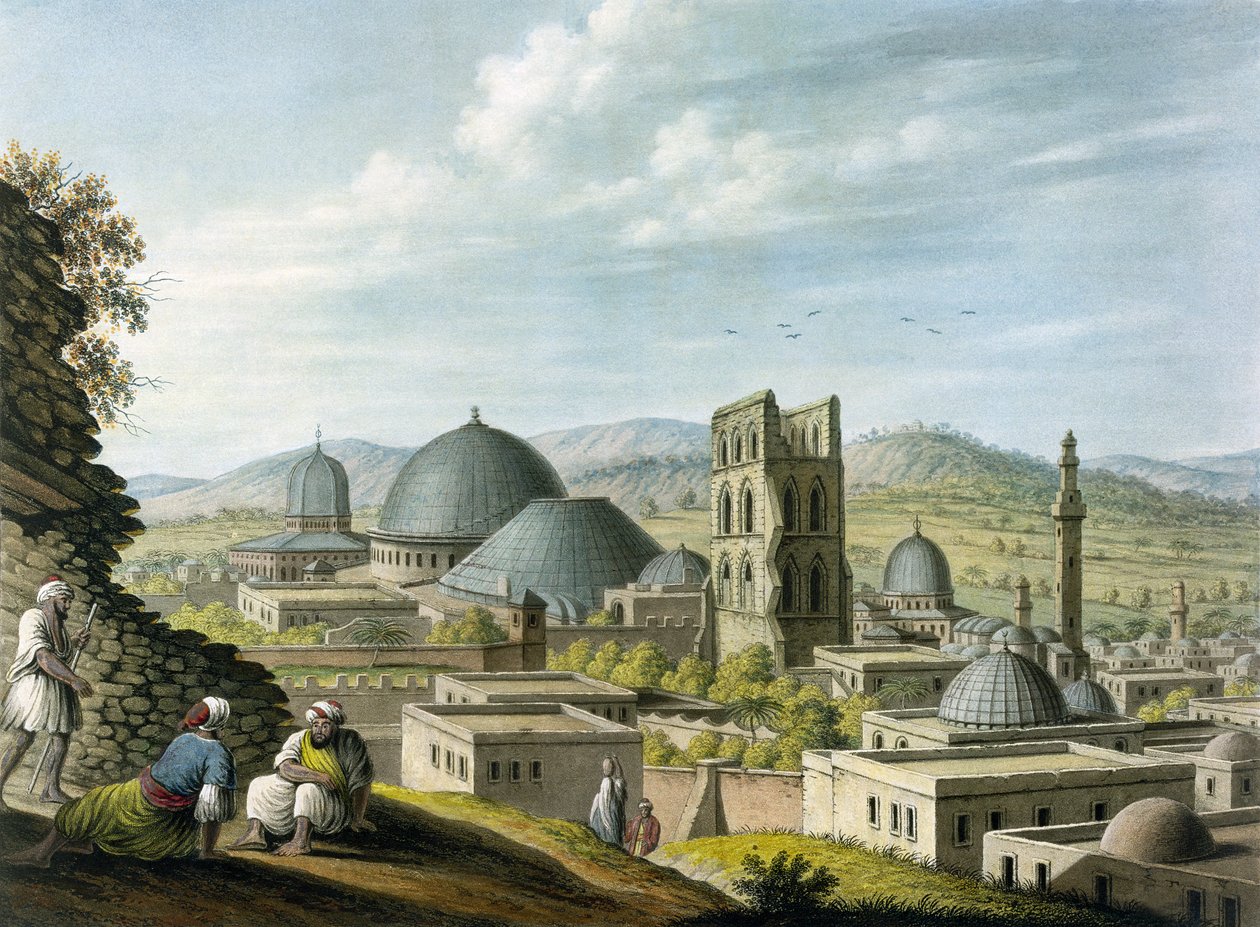 Jerusalem from the West, utgiven av William Watts, 1805. av Luigi Mayer