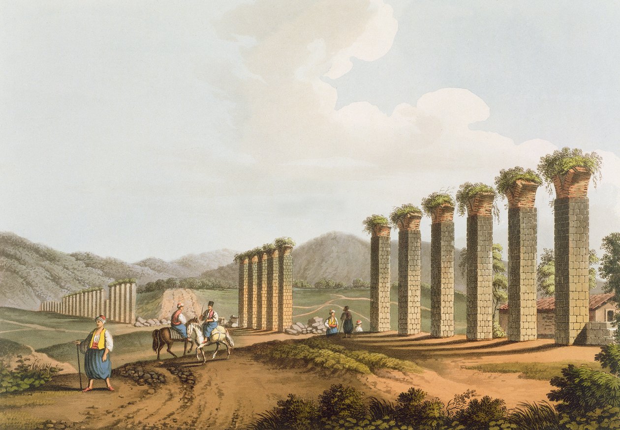 Ruiner av en akvedukt nära Efesos, 1810 av Luigi Mayer