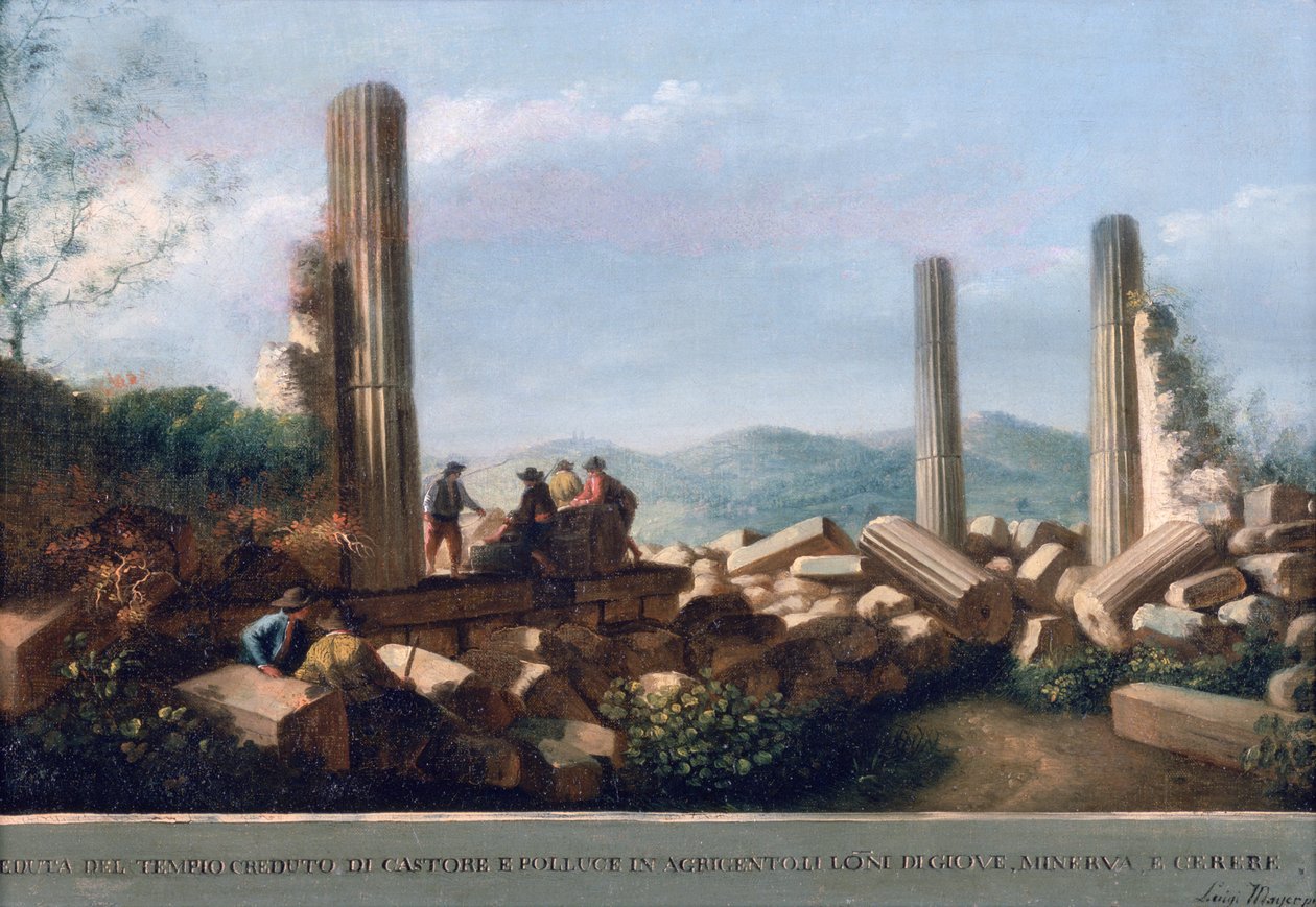 Castor och Pollux tempel av Luigi Mayer