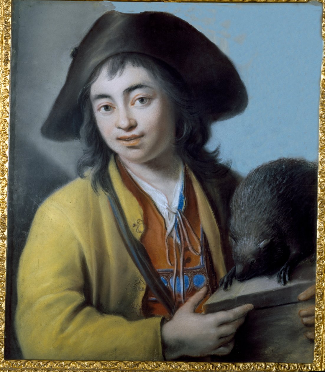 Bondpojke med murmeldjur, 1732 (pastell på papper) av Luigi Pitti