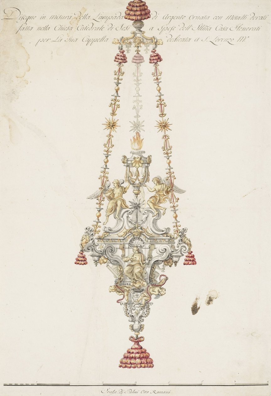 An Altar Lamp in the Family Chapel of the Honorati in the Cathedral in Jesi av Luigi Valadier