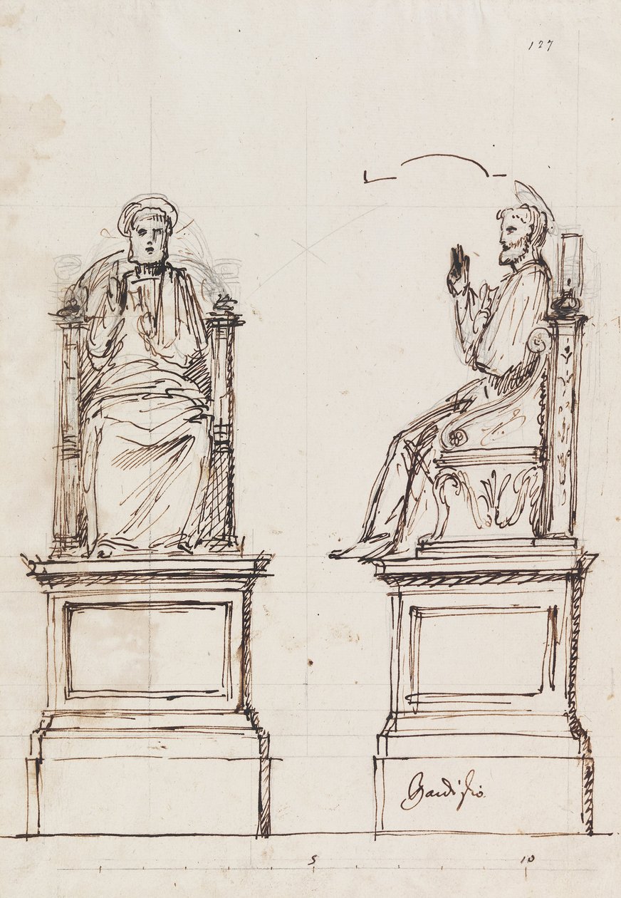 Design for a Marble Throne for the Statue of St. Peter, St. Peters, Rome av Luigi Vanvitelli