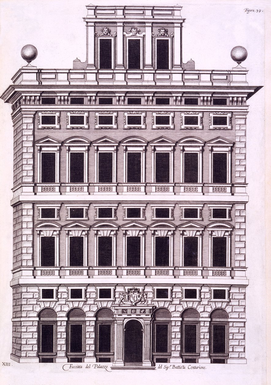 Design för det kungliga palatset i Caserta, 1756 av Luigi Vanvitelli