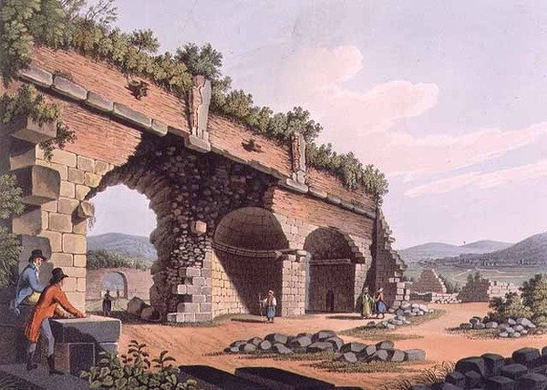 Del av Grand Gallery of the Temple of Diana, Ephesus, skylt 42 från "Views in the Ottoman Dominions", pub. av R. Bowyer av Luigi (after) Mayer
