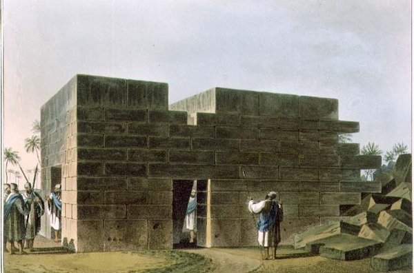Jupiter Ammons tempel i Libyen, skylt 70 från "Views in the Ottoman Dominions", pub. av Robert Bowyer (1758-1834) 1810 (akvatint) av Luigi (after) Mayer