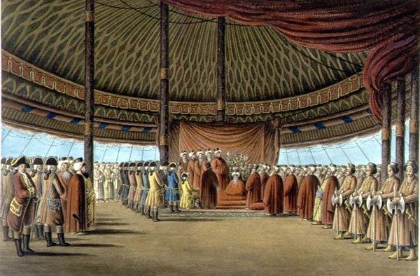 Lägret i Daud-Pascia, Rumänien, tallrik II, pub. av William Watts av Luigi (after) Mayer