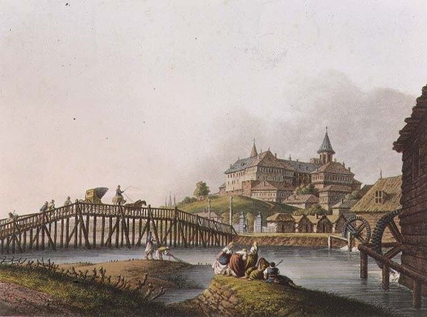 Slottet i Bucharest, Rumänien, skylt 25 från "Views in the Ottoman Dominions", pub. av R. Bowyer av Luigi (after) Mayer
