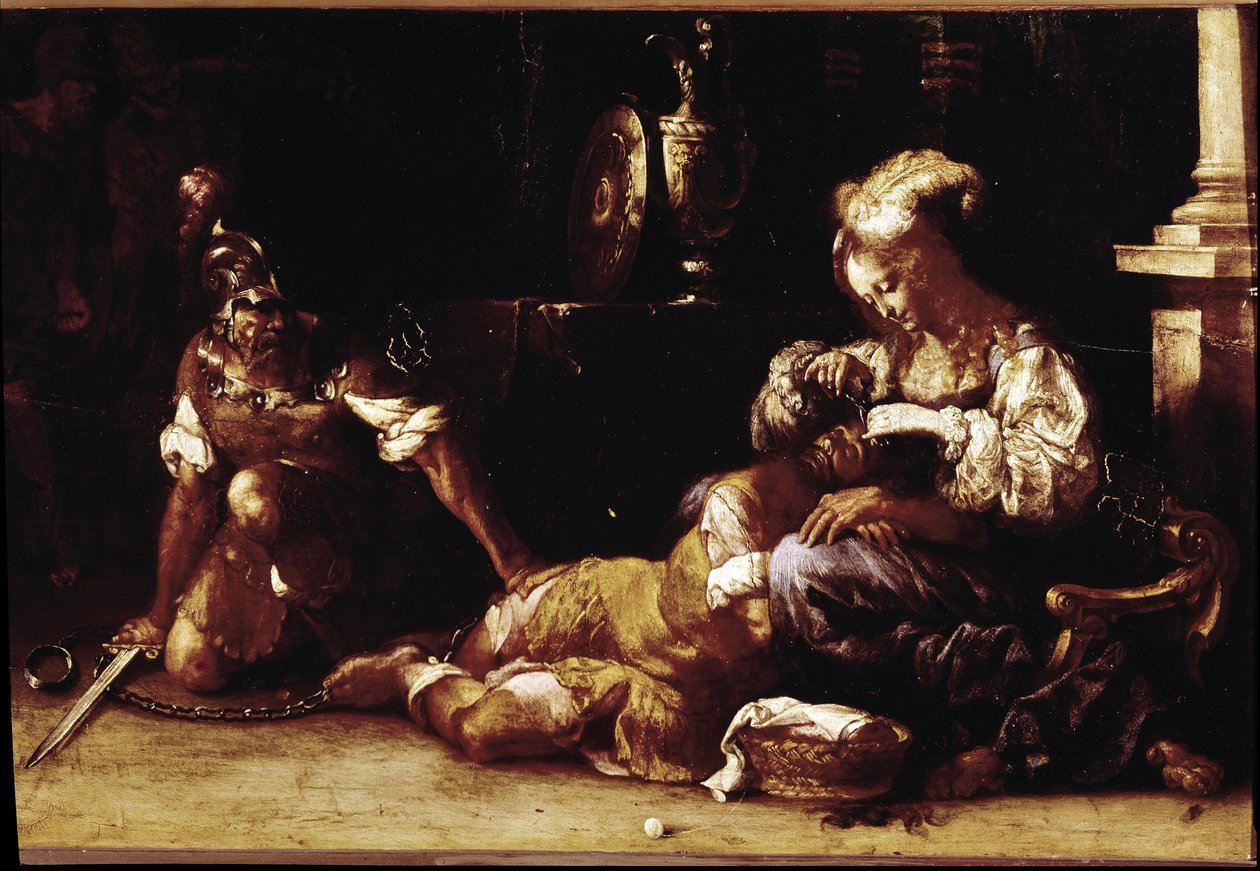 Simson och Delila (olja på duk, ca 1650) av Luigi Miradori