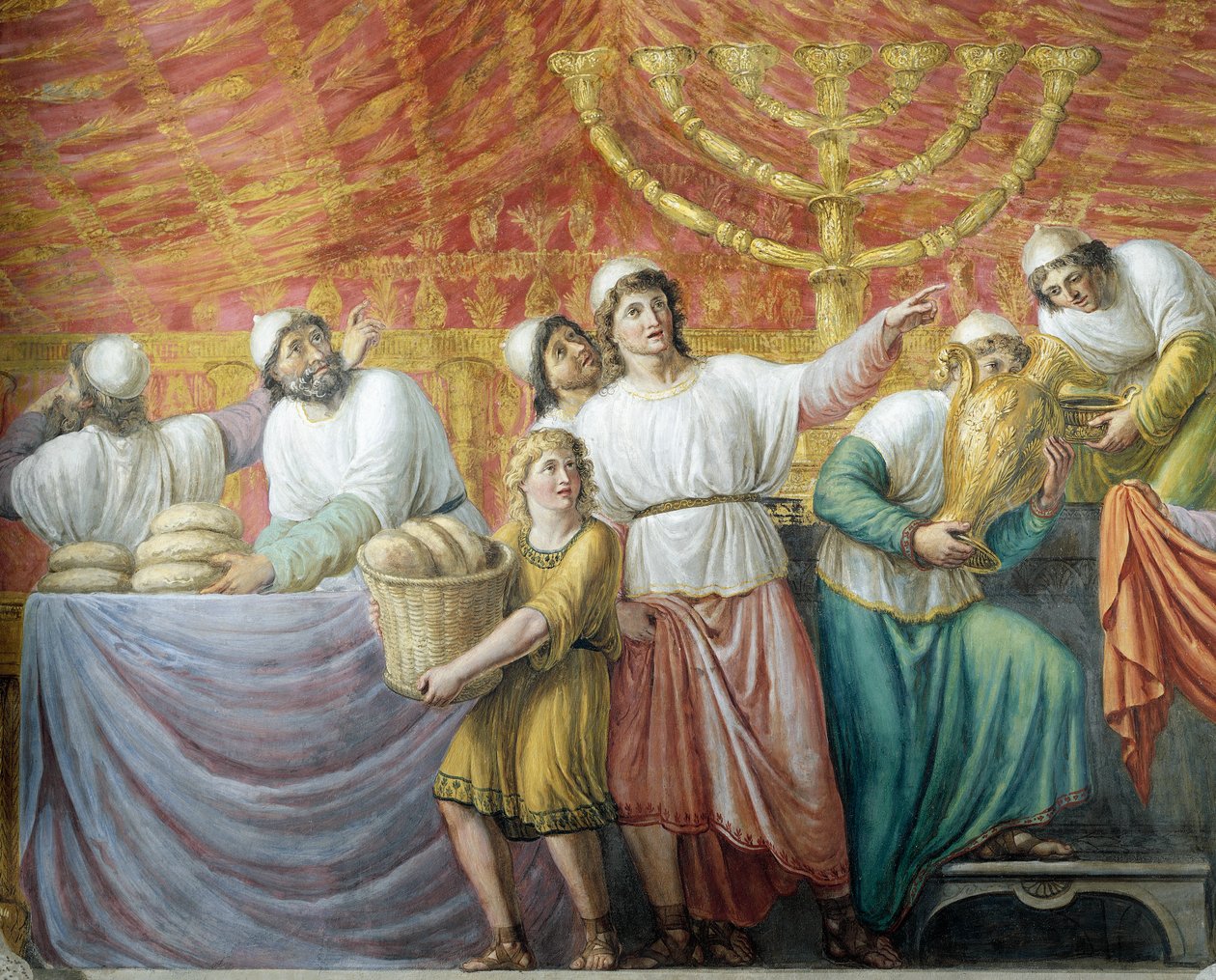 Förberedelse av judisk högtid, fresk av Luigi Ademollo (1764-1849), Palazzo Pitti, Florens, Toscana, Italien av Luigi Ademollo