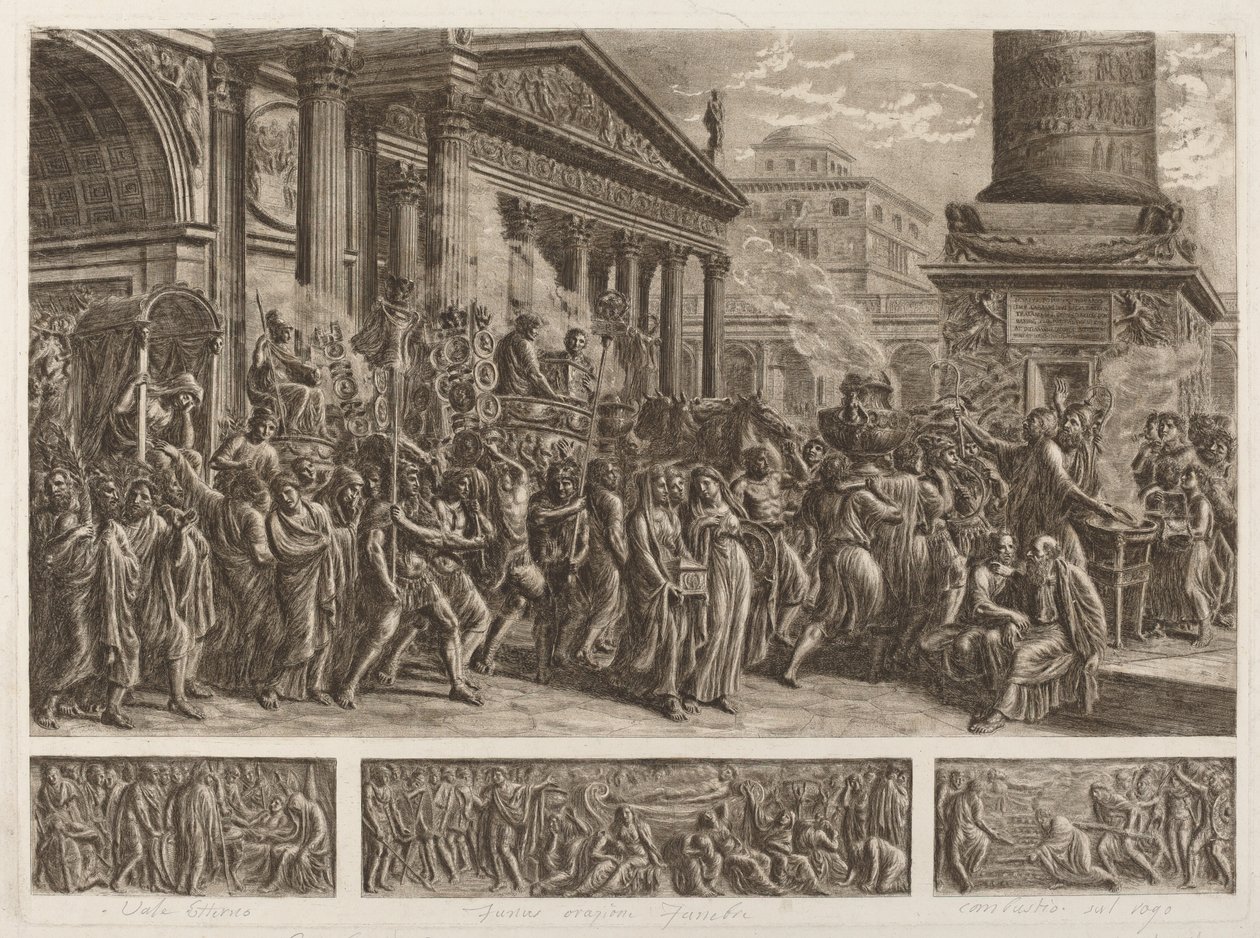 Trajanus aska bärs i ett triumftåg av Luigi Ademollo