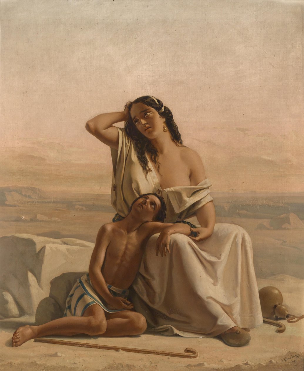 Hagar och Ismael i öknen av Luigi Alois Gillarduzzi