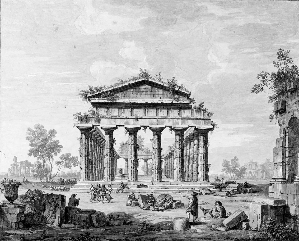 Junos tempel i Paestum av Luigi Balugani