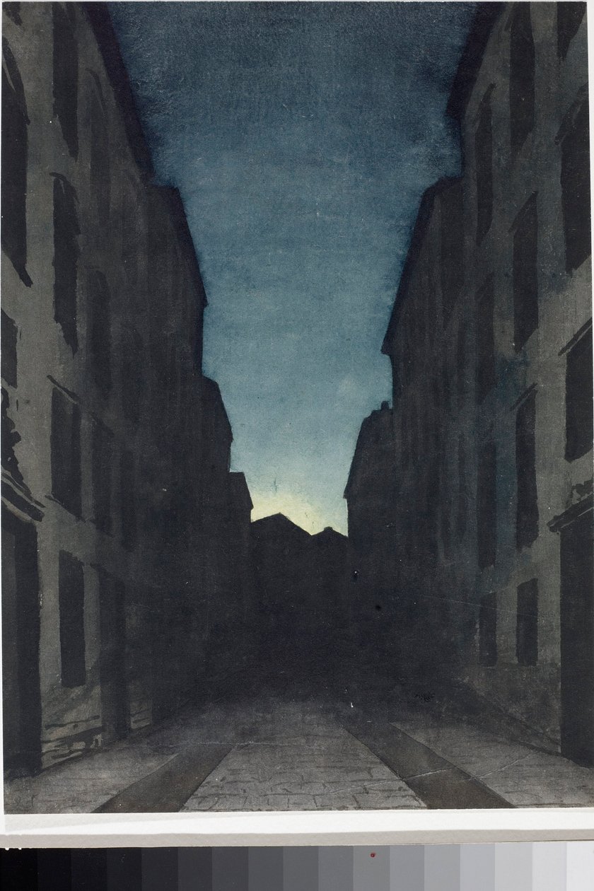 A Road Perspective (Akvarell, ca 1825) av Luigi Garibbo