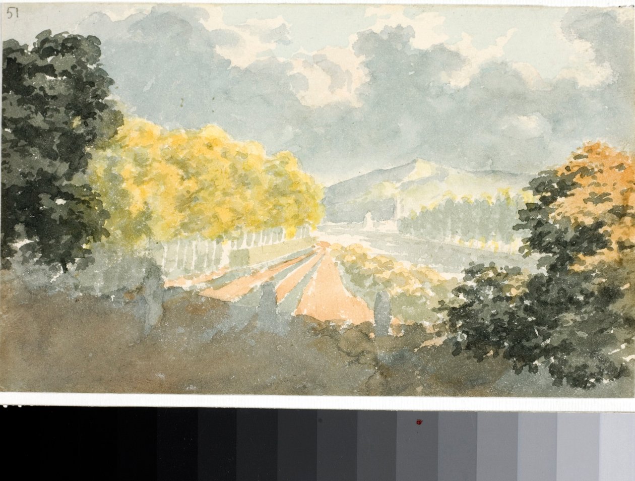 Landsbygd, Italien (akvarell, cirka 1825) av Luigi Garibbo