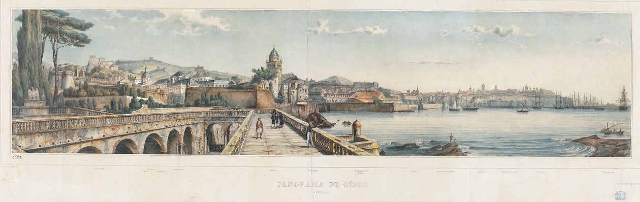 Panoramautsikt över staden Genua av Luigi Garibbo