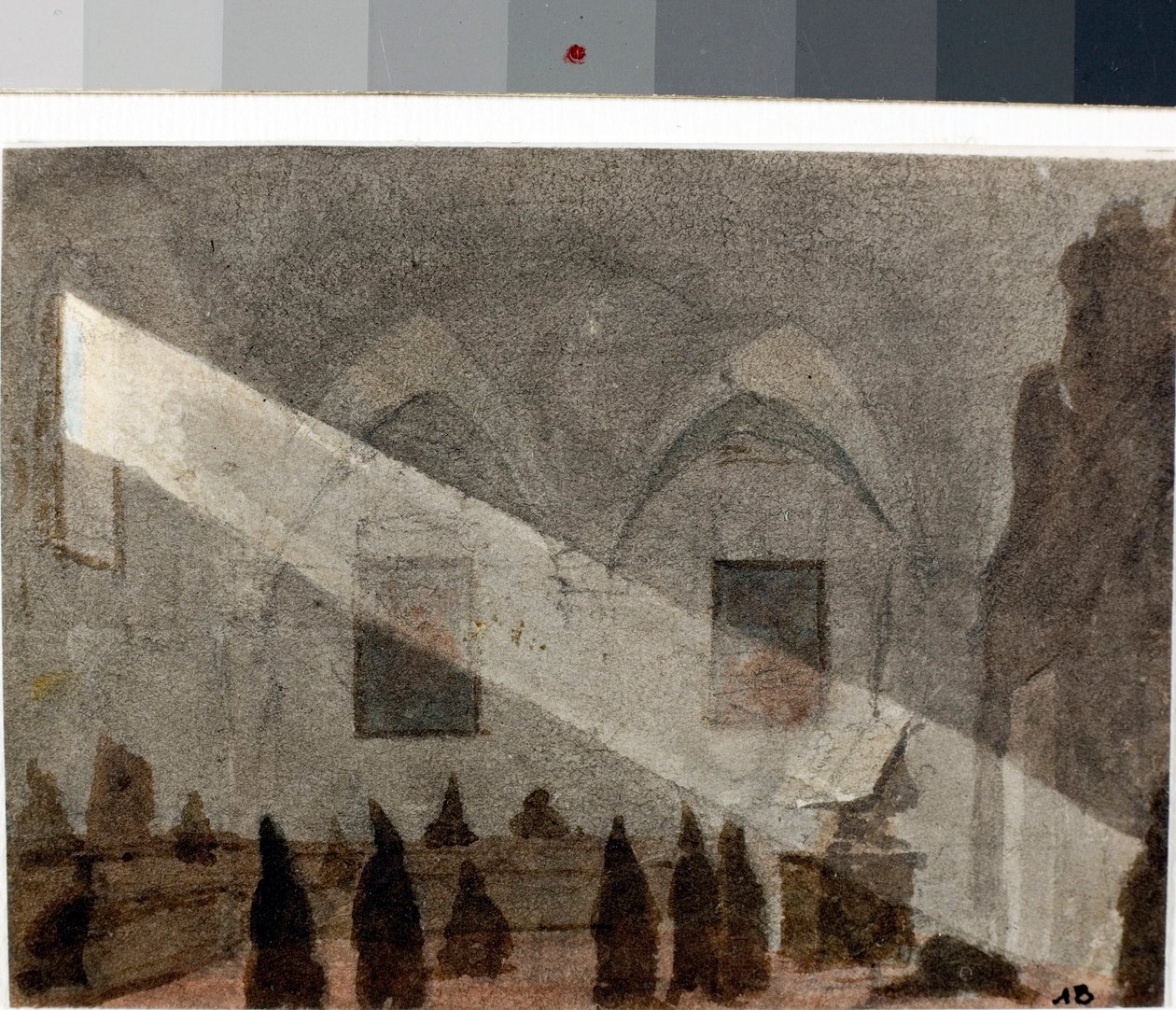 Refektoriet för ett kloster (akvarell, ca 1825) av Luigi Garibbo