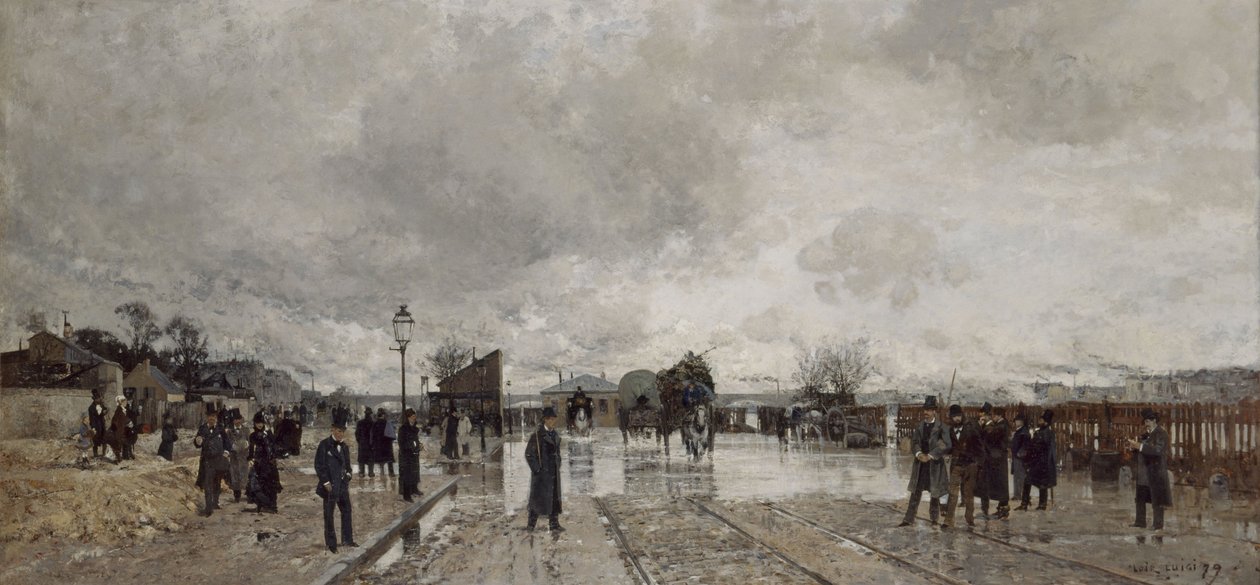 Ett hörn av Bercy under översvämningen av Luigi Loir