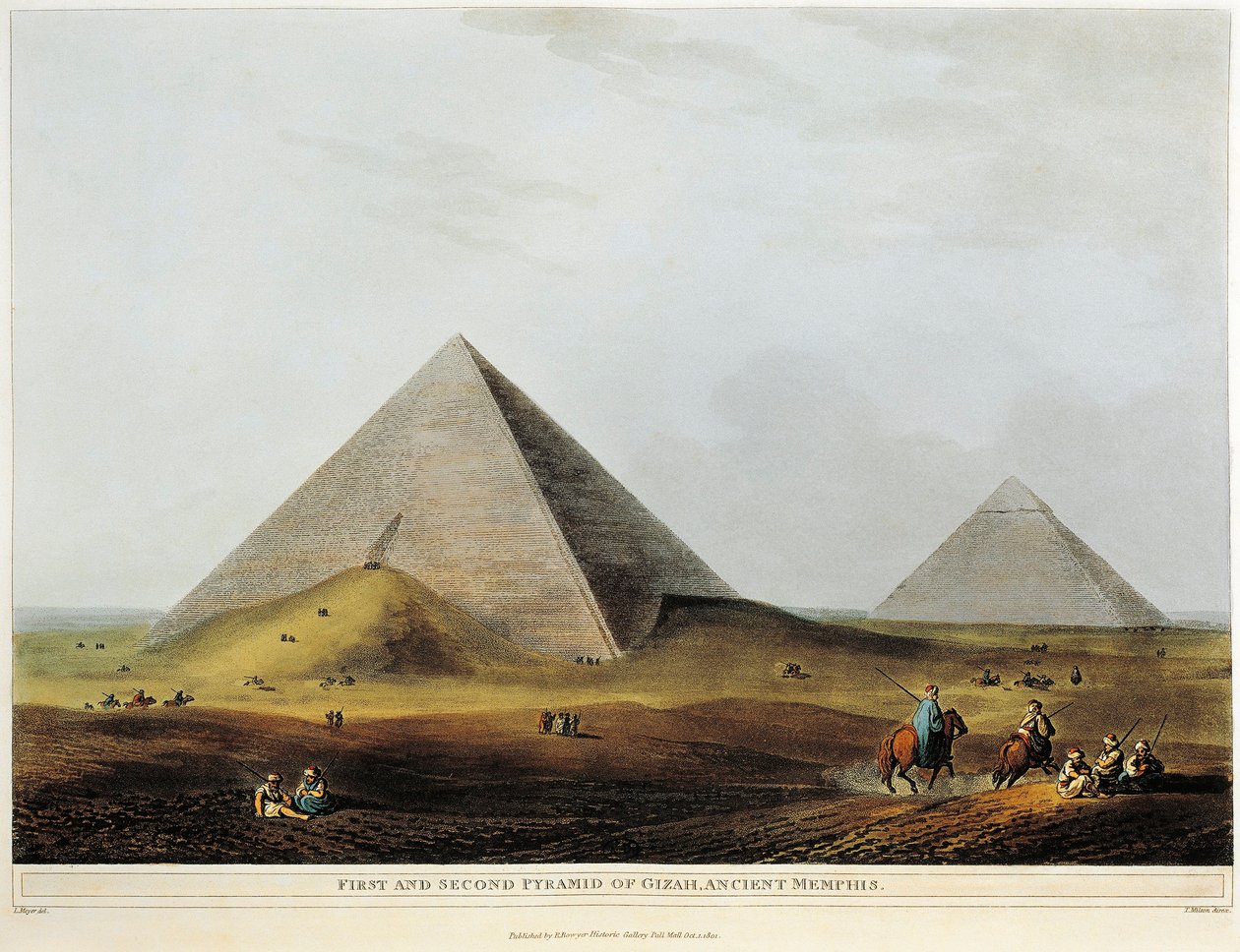 Arabisk bostad byggd på antika ruiner längs Menufkanalen i Egypten från Views in Egypt av Luigi Mayer, gravyr av Luigi Mayer