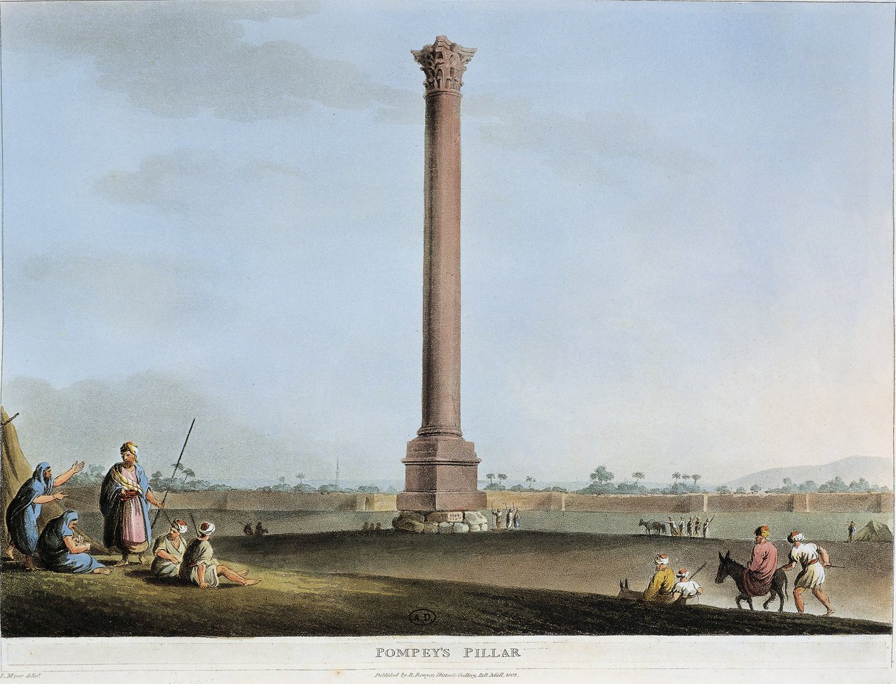 Egypten, Alexandria, Pompejus pelare av Luigi Mayer av Luigi Mayer