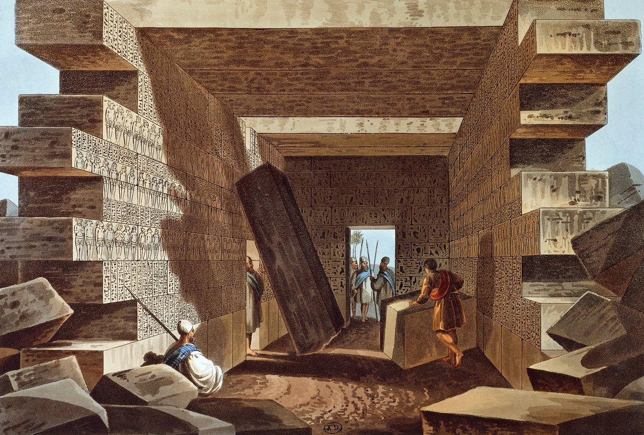 Interiör av Jupiter Ammons tempel i Libyen av Luigi Mayer