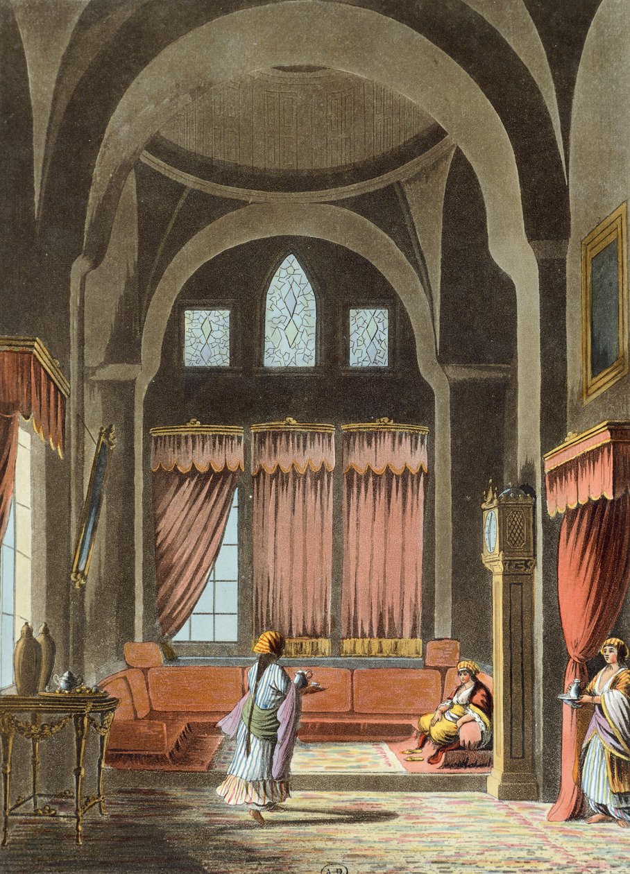 Interiör av ett harem i Kairo av Luigi Mayer