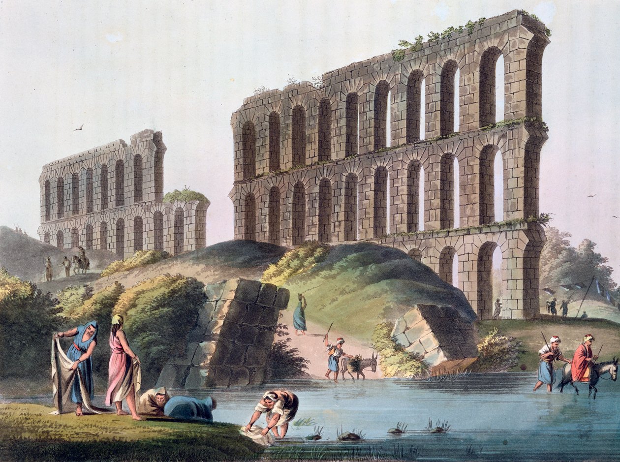 "Ruinerna av den stora akvedukten i det antika Kartago", Tunisien, 1803 av Luigi Mayer