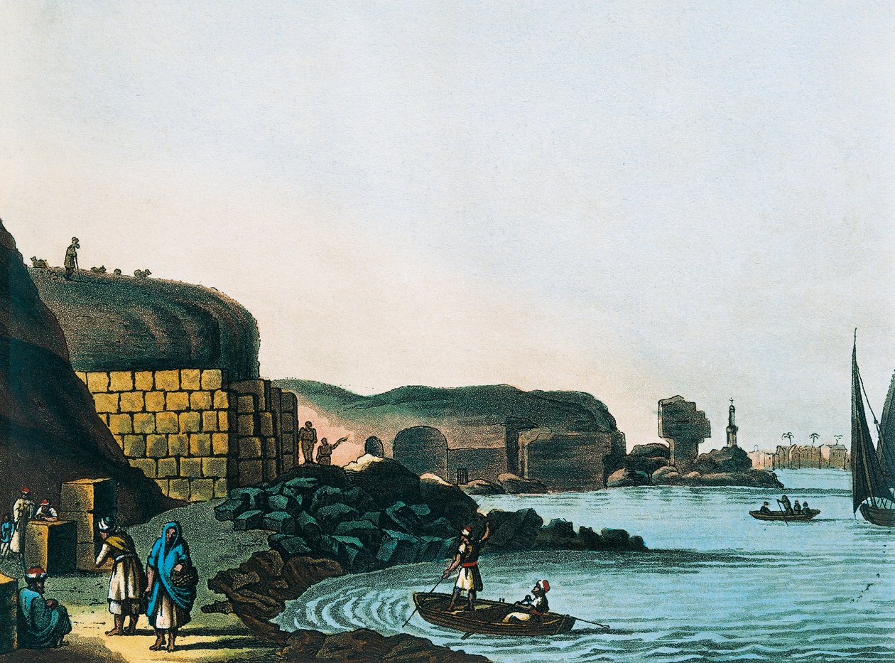Magofu ya Maktaba ya Ptolemy huko Alexandria, na Luigi Mayerswed av Luigi Mayer