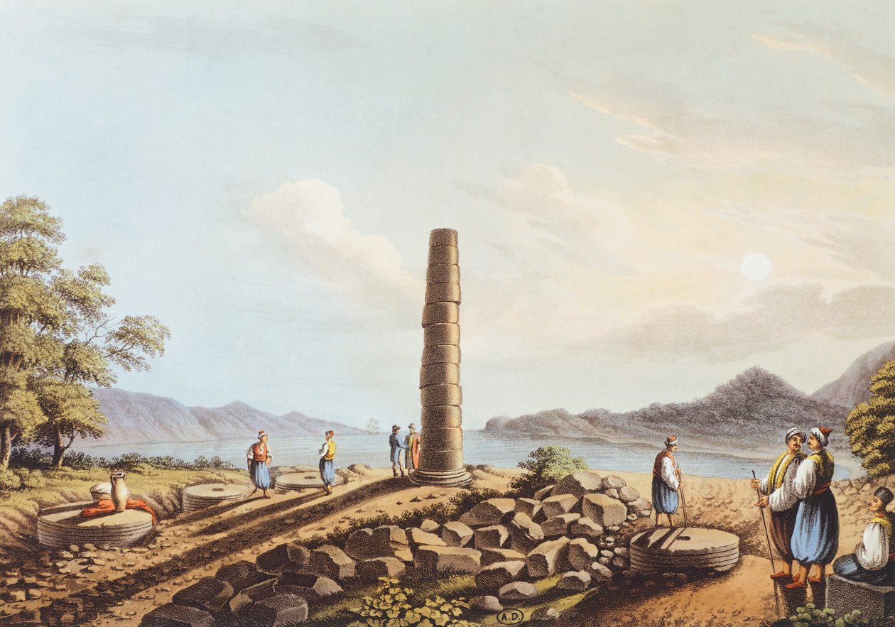 Resterna av Heras tempel på Samos av Luigi Mayer