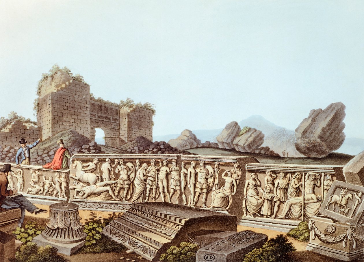 Ruinerna av Efesos i Turkiet, illustration av Luigi Mayer av Luigi Mayer