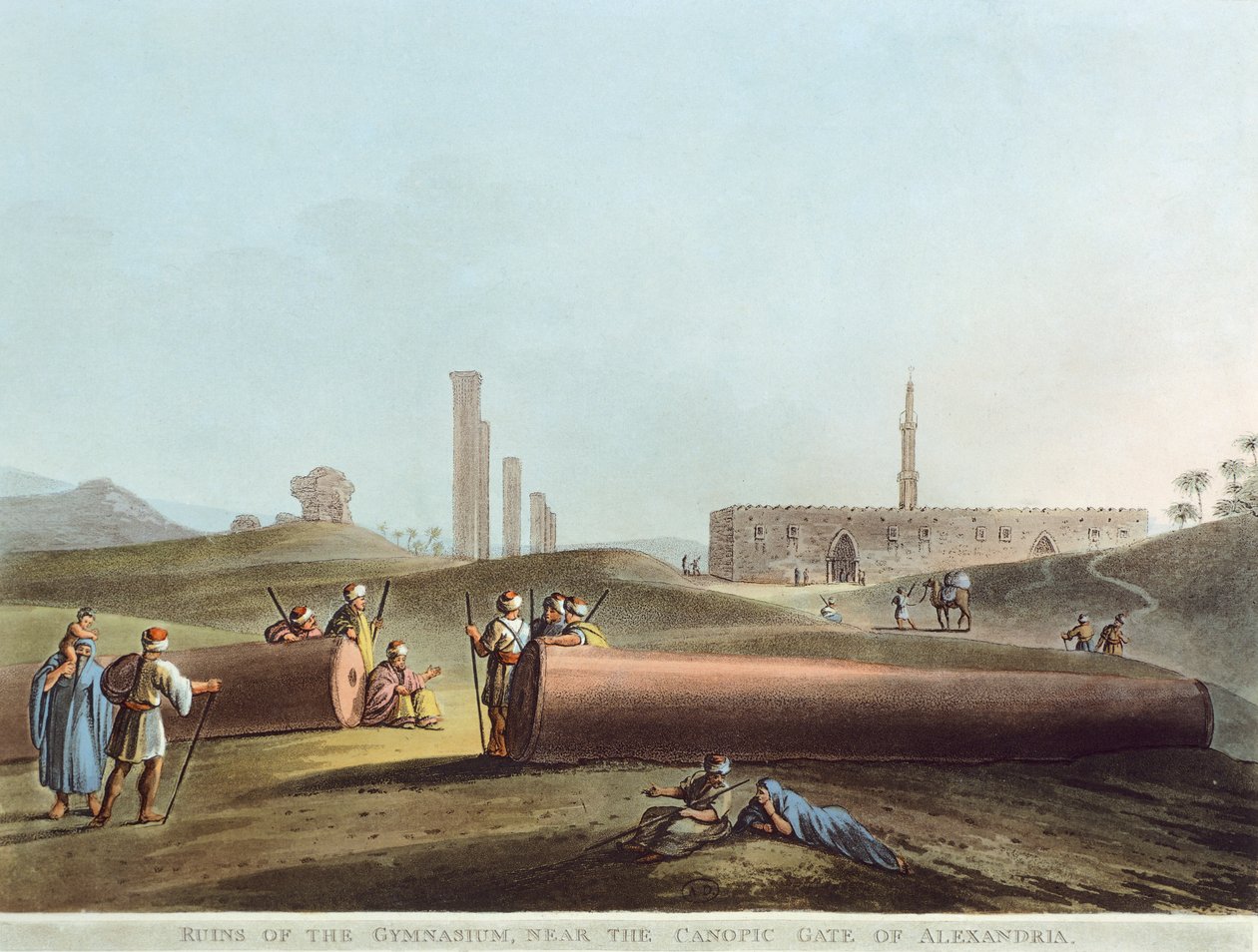 Ruinerna av gymnastiksalen nära Canopic Gate i Alexandria av Luigi Mayer