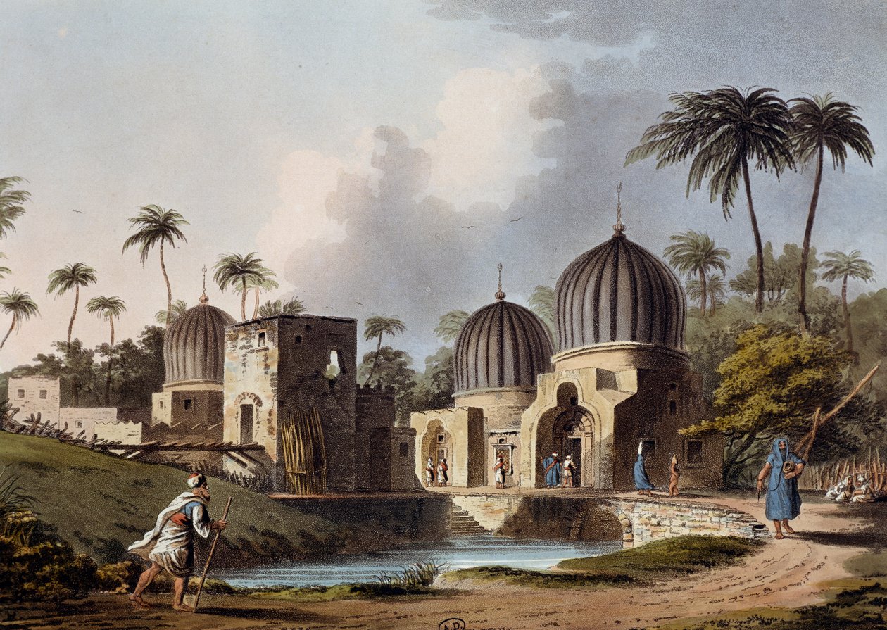 Arabiska helgongravar i Rosetta, gravyr, av Luigi Mayer (1755-ca 1803), från vyer i Egypten, Palestina och andra delar av det osmanska riket av Luigi Mayer