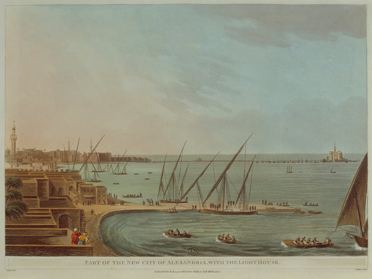 Utsikt över Alexandria med fyr, från utsikt över Egypten av Luigi Mayer av Luigi Mayer