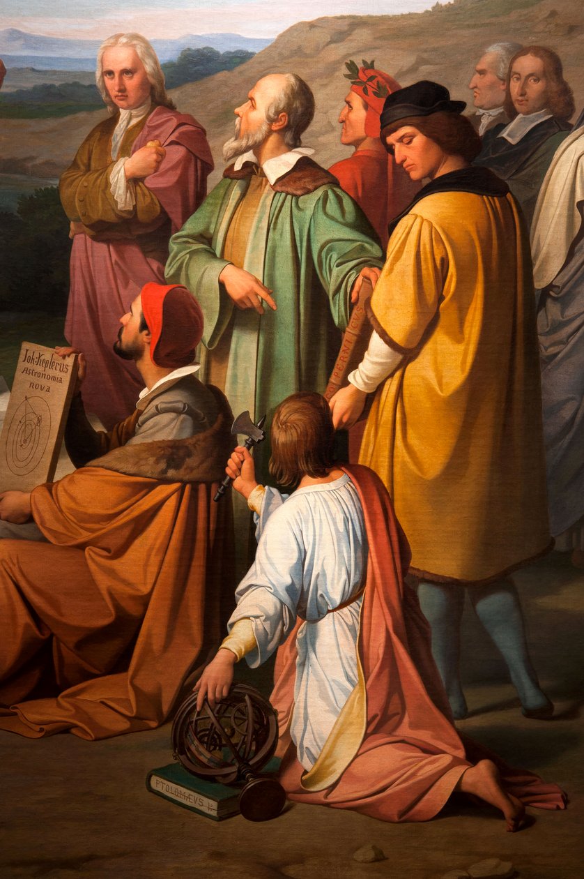 Sanningens triumf. detalj av astronomerna. 1847 (olja på duk) av Luigi Mussini