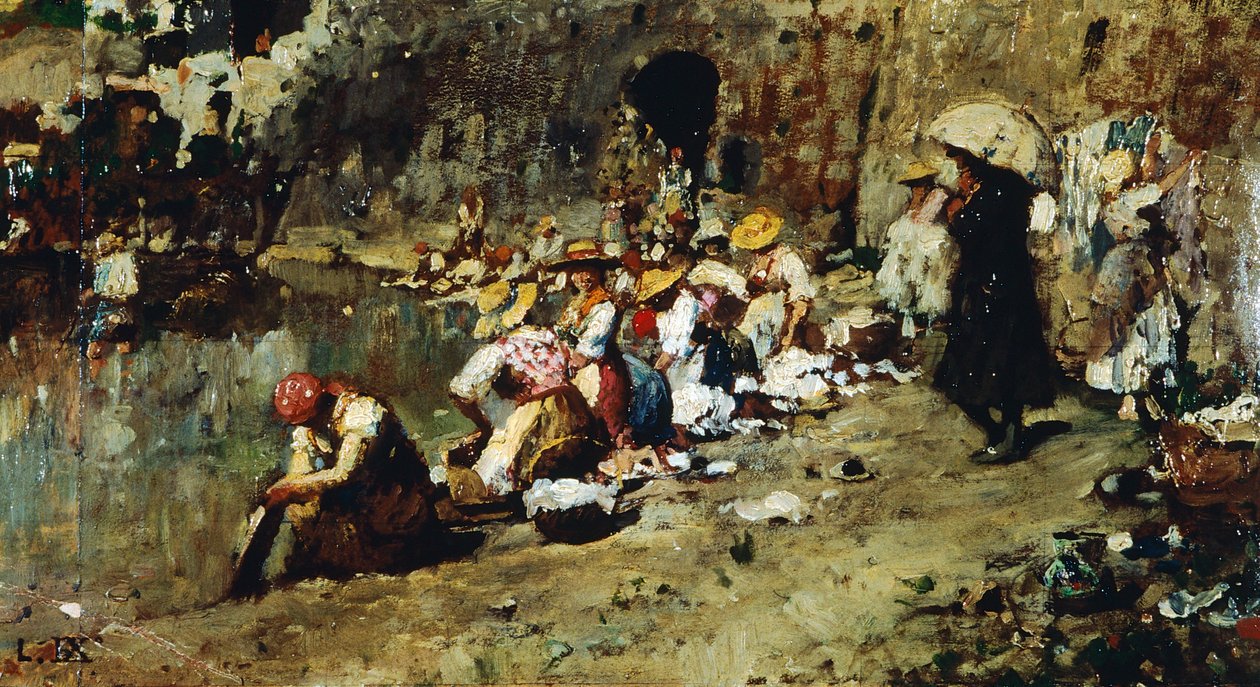The temptations of Don Antonio, av Luigi Nono (1850-1918), olja på panel. av Luigi Nono