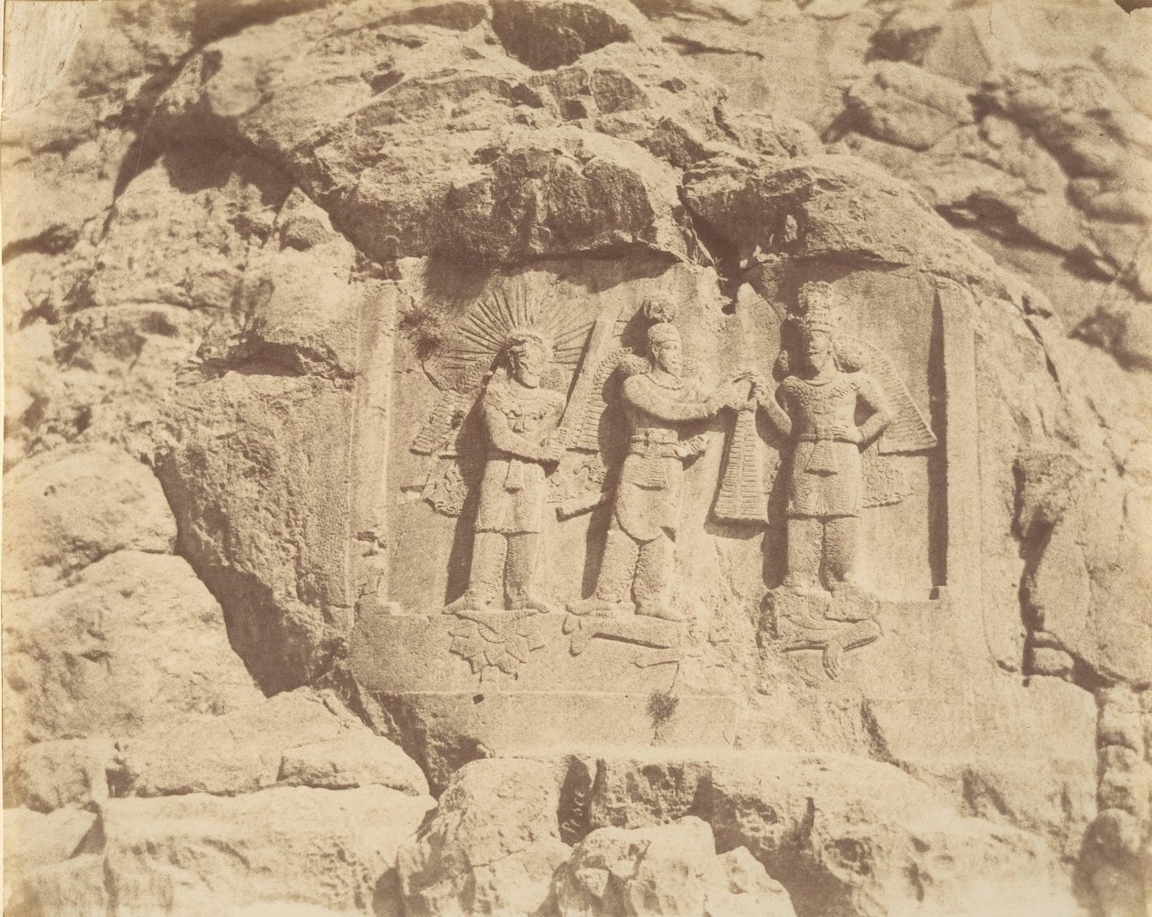 7 [Tag-e Bustan, Crowning Ceremony of Shapour II, Kermanshah], 1840-60-tal. av Luigi Pesce