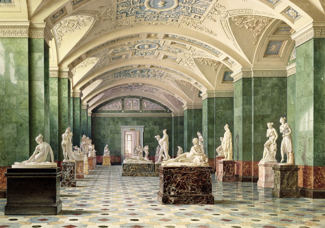 Det första rummet för modern skulptur, New Hermitage, 1856 av Luigi Premazzi