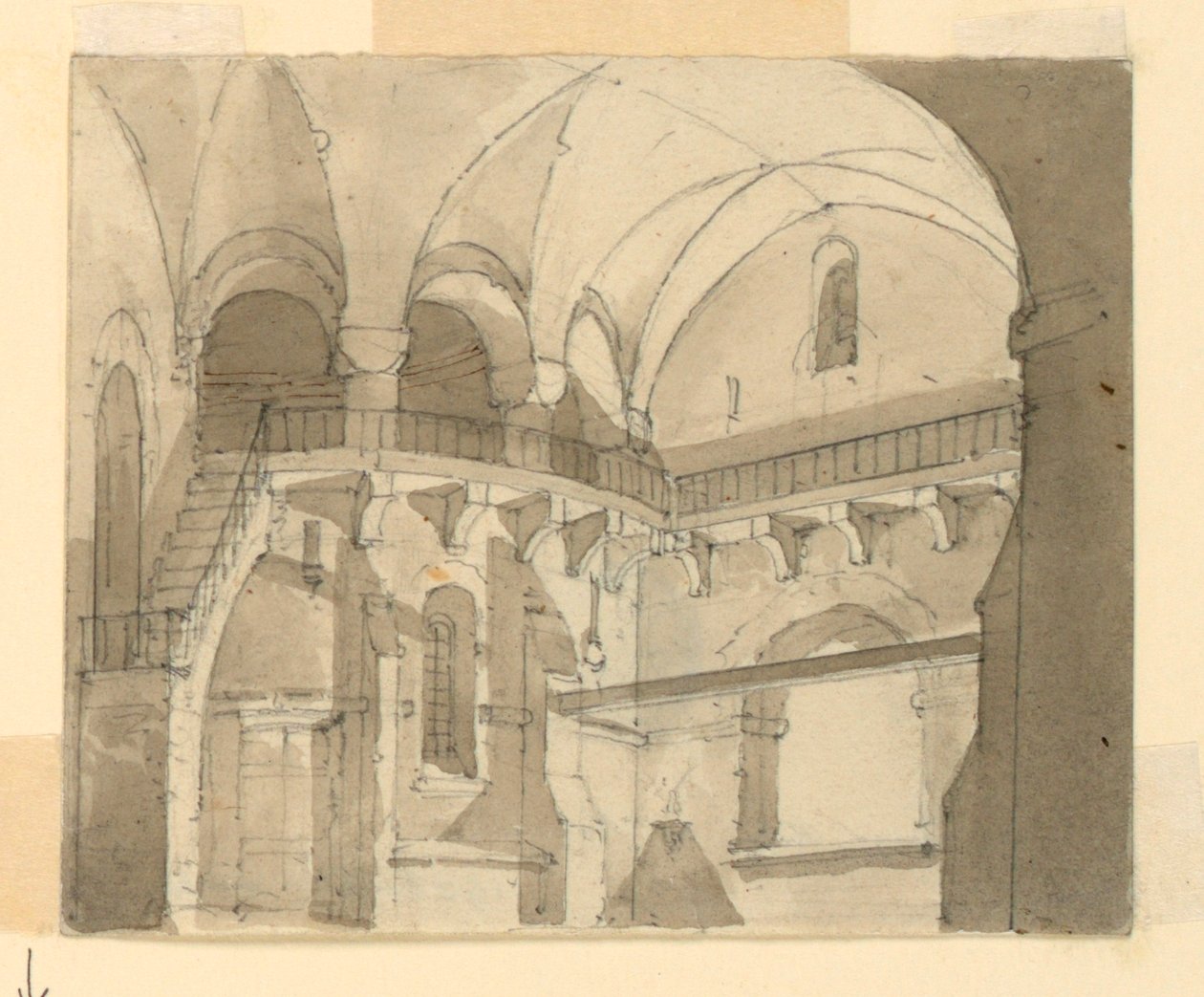 Scenografi, interiör av fängelse av Luigi Ricci