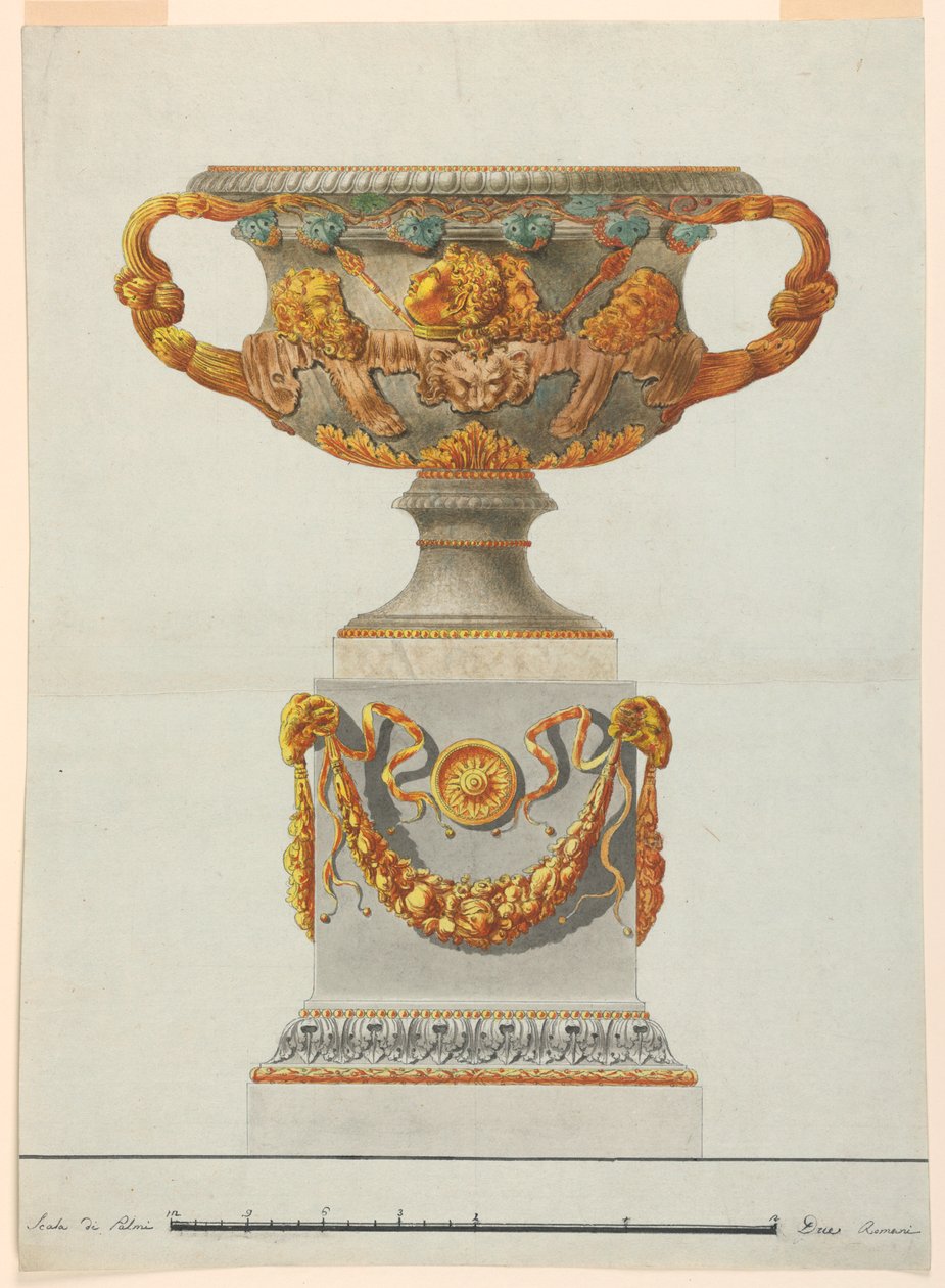 Teckning, Urna, ca 1800 av Luigi Righetti