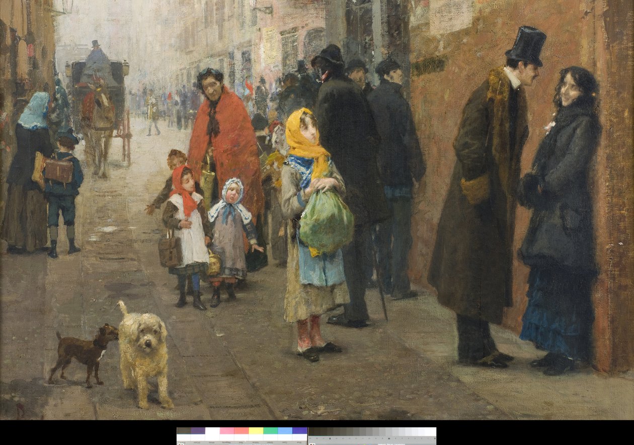 En gata i Milano, 1881 av Luigi Rossi