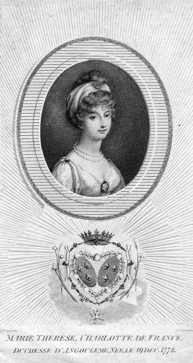 Marie-Therese-Charlotte de Bourbon, hertiginna av Angouleme och Dauphine av Frankrike, 1805. av Luigi Schiavonetti