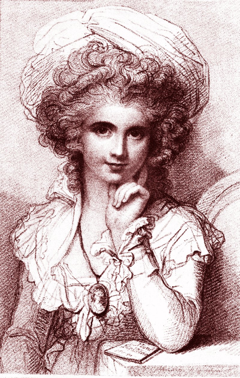 Marie COSWAY (1760-1838), engelsk italiensk målare. Gravyr av Luigi Schiavonetti (1765-1810) av R. Cosway. 1930 av Luigi Schiavonetti