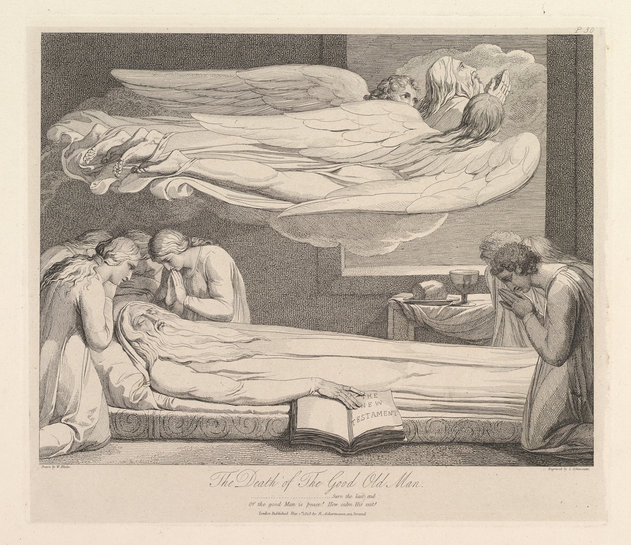 The Death of the Good Old Man, from The Grave, en dikt av Robert Blair, 1 mars 1813. av Luigi Schiavonetti