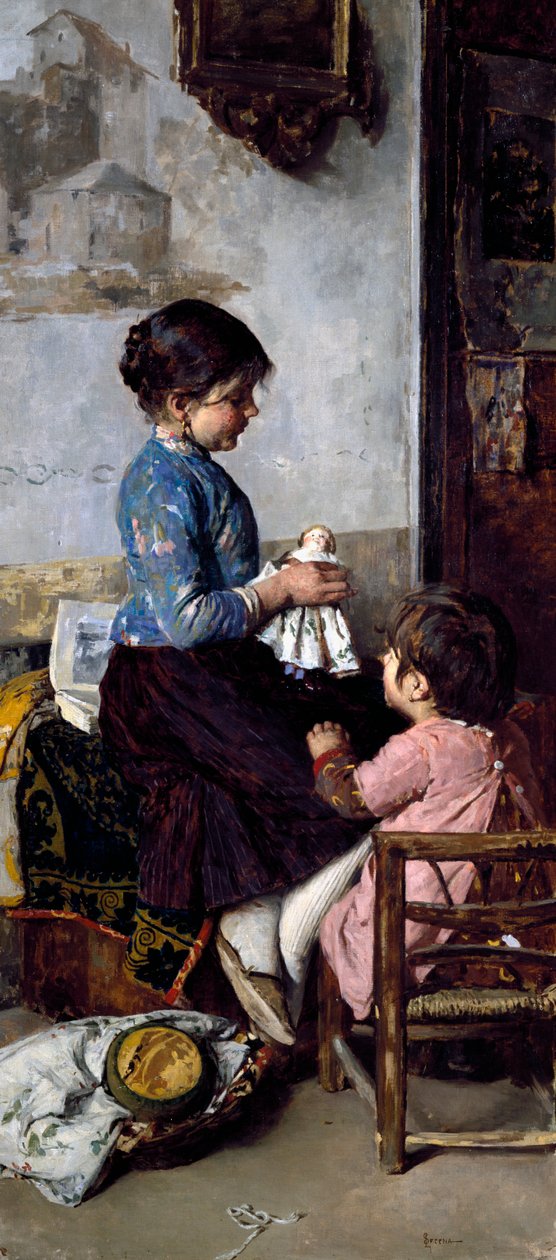 Happy Days, målning av Luigi Serena (1855-1911), olja på duk av Luigi Serena