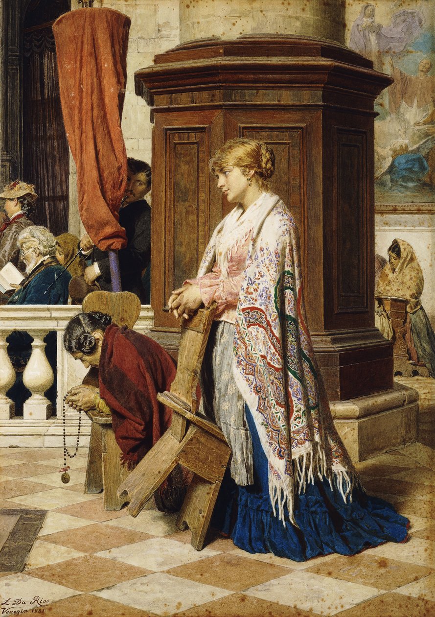 Frestelse i Guds hus, 1881 av Luigi da Rios