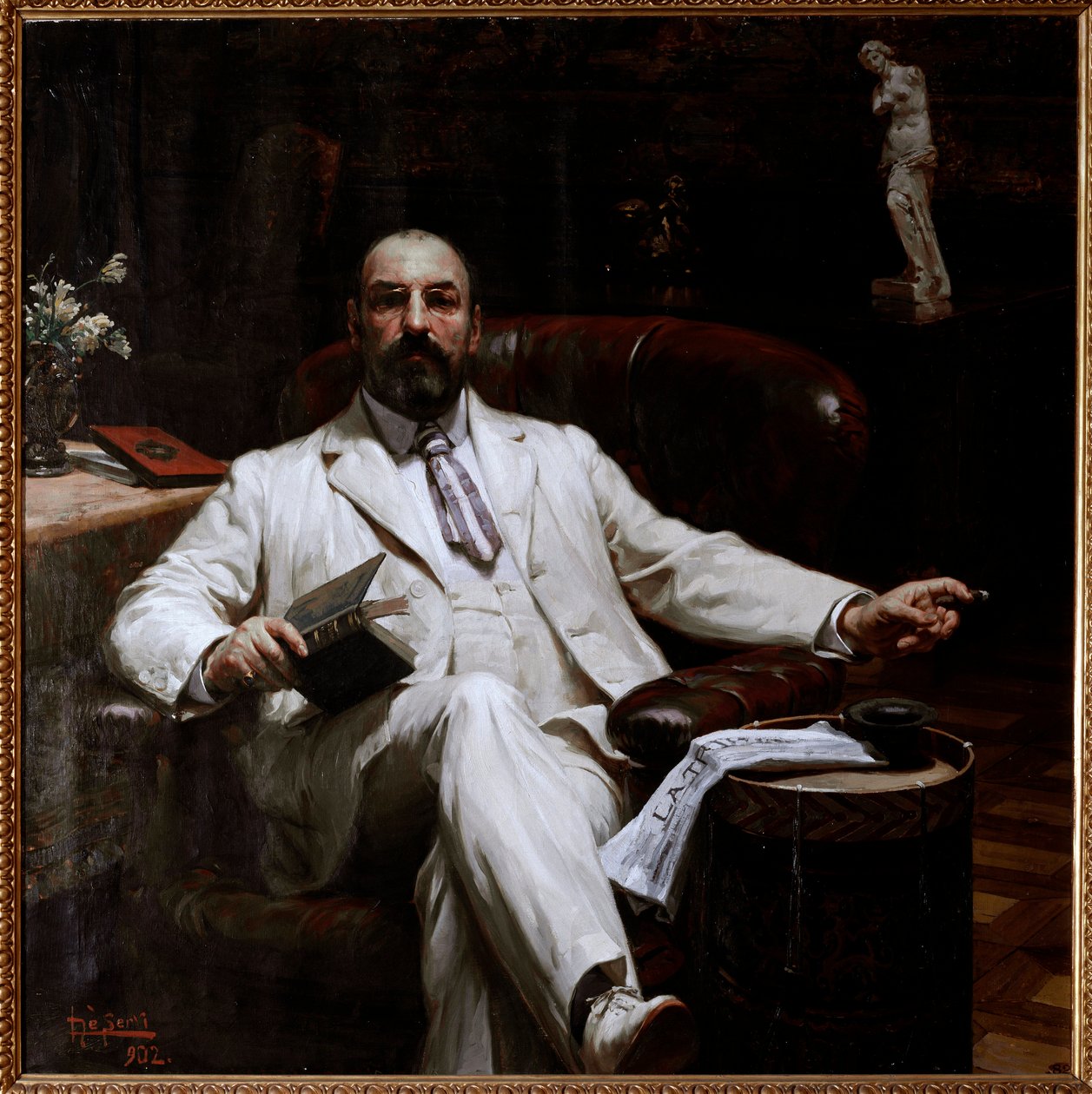 Porträtt av den skotska försäkringsgivaren och konstbeskyddaren Evan Mackenzie Målning av Luigi de Servi (1863-1945) 1902 Dim 135x135 cm Genes, Galleria d