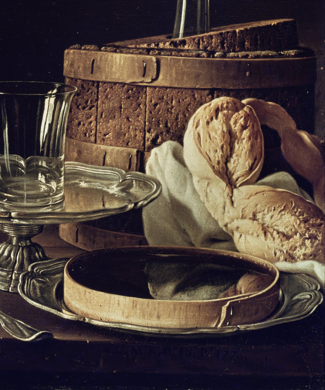 Stilleben. Snack (detalj av 180439) av Luis Egidio Melendez