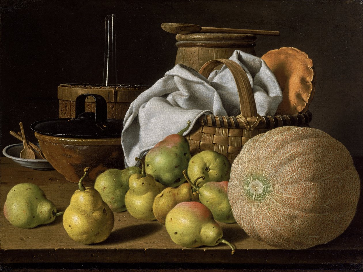 Still Life with Melon and Pears av Luis Egidio Melendez