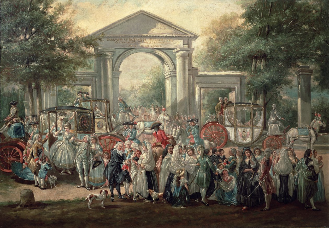 En fest i en botanisk trädgård, 1775 av Luis Paret y Alcazar