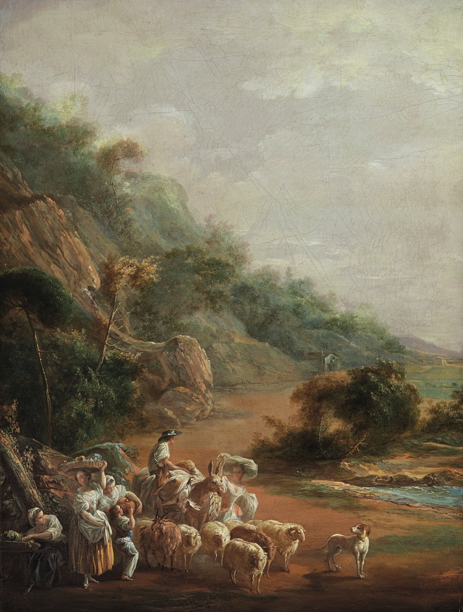 Scene with Villagers (fragment) av Luis Paret y Alcazar